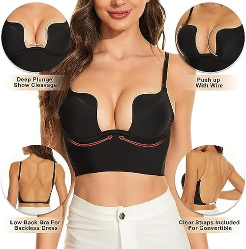 Women's Sexy Deep U Neck Bra