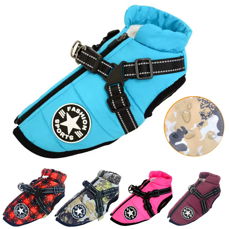 Winter Pet Dog Jacket With Harness